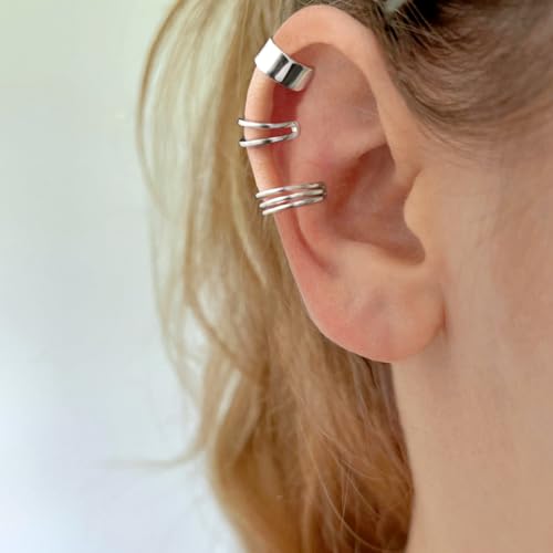 CHIC & ARTSY Cuff Earrings 925 Sterling Silver Ear Cuff Earrings Non-Piercing Fake Helix Cartilage Cuff Earrings Various Styles Conch Ear Cuffs Fine Jewelry for Women Man2