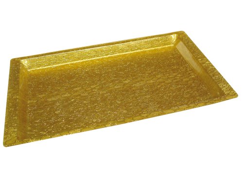 Winco 20 3/4" x 12 3/4" Gold Plastic Display Tray