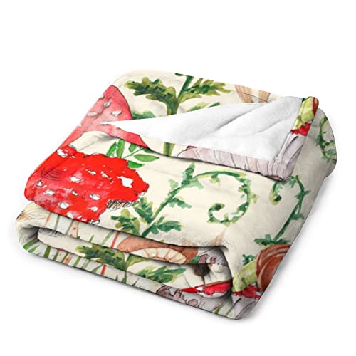 Mushroom Blanket Gifts, 40"*50" Flannel Throw Blanket, Soft Warm Fuzzy Fluffy Plush Blankets For Women, For Sofa Couch Bed Travel Room Decor #TOP2