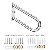 Handrail for Outdoor Steps Wall Mounted, 20 inch U Shaped Railing Left Hand Rails SUS304 Stainless...