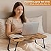 Lap Desk Foldable Laptop Table Portable Bed Tray Desk with Holders for Cup and Tablet Small Personal Lap Tables for Sofa Couch Floor Travel Beach Camping Dark Brown