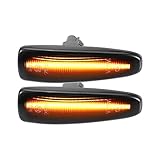 A ABSOPRO LED Side Marker Light 8351A001 Front Turn Signal Lights Fender Sidemarker Lamps for Mitsubishi Lancer 2008-2017 Black Lens Yellow LED Light 1 Pair
