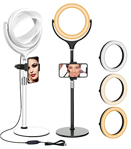 8" Desk Ring Light with Stand for Laptop Computer Zoom Call Video Conference Lighting, Webcam Lighting for iPhone/Camera Photo Lighting/Makeup/Online Meeting/YouTube