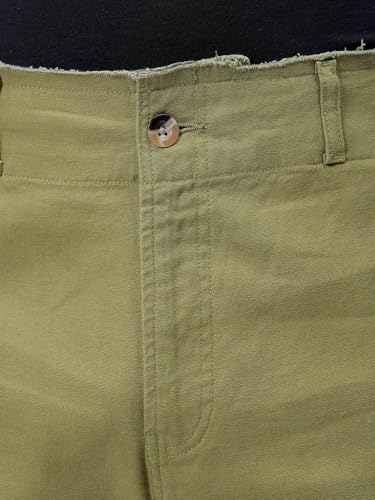Image of The Indian Garage Co Men Loose Wide Leg Solid Mid-Rise Cargo Trousers