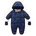 Baby Schneeanzug mit Kapuze, für Kinder, mit Kapuze, für Jungen und Mädchen, Dunkelblau, 73 cm