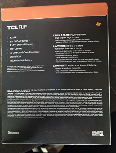 Boost Mobile Tcl Flip 4G Lte Flipphone, Black - Prepaid Phone - Carrier Locked To #TOP6