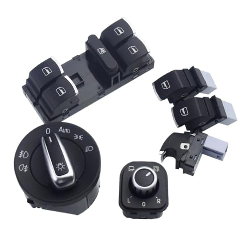 �d���E�B���h�E���t�g�X�C�b�` Compatible With Golf For J&etta For Passat For Touran 2004-2015 �N���[���w�b�h���C�g�X�C�b�`�ƃN���[���p���[�T�C�h�~���[�X�C�b�`(F SET)