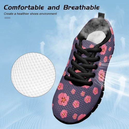 Running Shoes for Girls Safe Walking Lace Up Outdoor Fitness Stitch Sneakers Stitch Sneakers Cute Graphic Footwear4