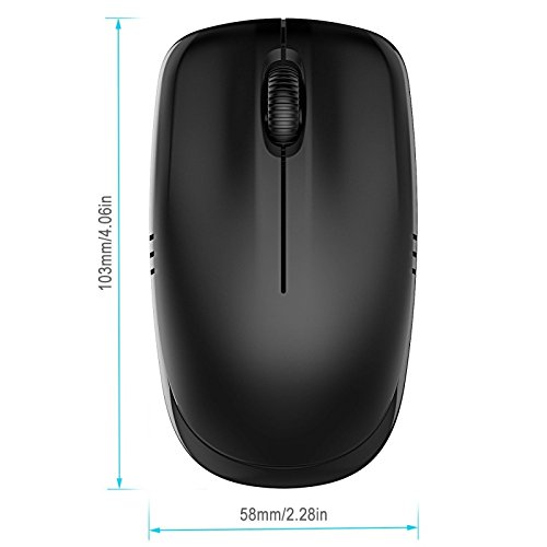 Image of Trands TR-MU337 Wireless Optical Mouse 2.4GHz with Nano Receiver, 800-1600 DPI Adjustable, Photoelectric Sensor, 10m Range, AA Battery Powered for PC Laptop, Ergonomic Ultra-Thin Compact Design