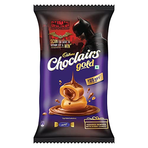 Image of Cadbury Caramel Choclairs Gold Birthday Pack (110 Candies), 605 Gm