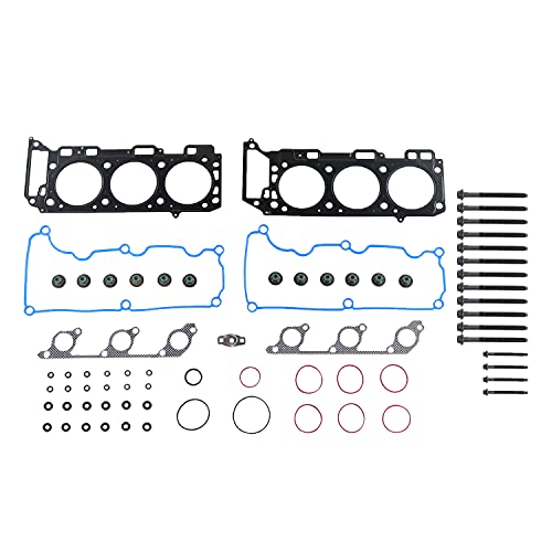 Image of DNJ HGB4132 Engine Cylinder Head Gasket Set with Head Bolt Kit, Complete Repair Set for 2005-2010 Ford Mustang 4.0L V6 12V SOHC 245cid