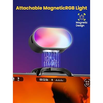 AOCHUAN Magnetic RGB LED Light, 7 Color Temperature, 3 Brightness Adjustment, 180 Mins Long-Lasting, Gradient Mode, Flash Mode 180 Fill Light for AOCHUAN Stabilizer
