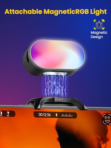 AOCHUAN Magnetic RGB LED Light, 7 Color Temperature, 3 Brightness Adjustment, 180 Mins Long-Lasting, Gradient Mode, Flash Mode 180° Fill Light for AOCHUAN Stabilizer - image 5