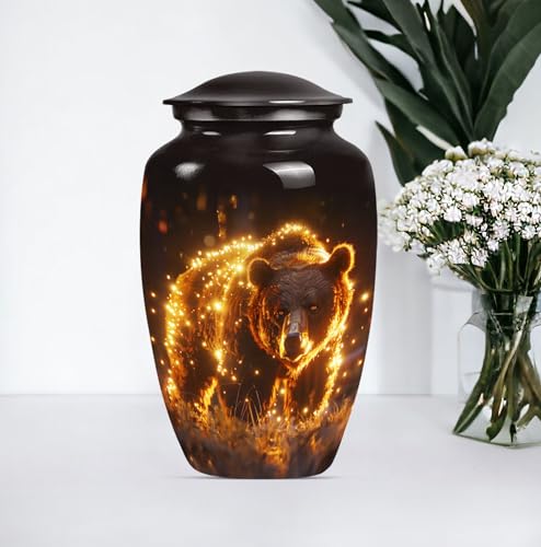 Image of Bear Urn - Cremation Urns for Men - Funeral Urns for Adult Ashes Women - Cremation Urns for Adult Ashes Men - Memorial Urn - Cremains Containers (10 inch Pack of 1)