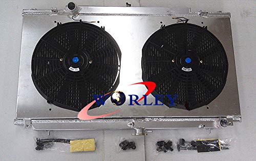 Radiador de aluminio + cubierta + ventilador para GU PATROL Y61 gasolina 4.5L manual 1997 ~