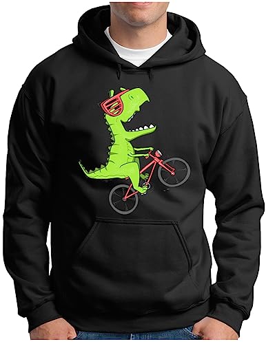 Sweat à capuche dinosaure cycliste OM3 vêtement homme noir grand confort