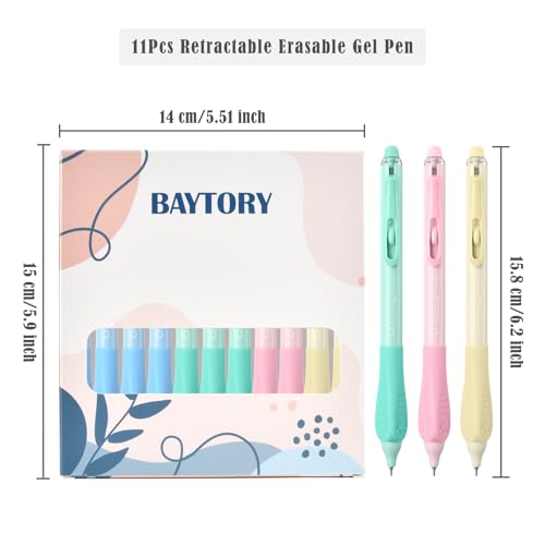 BAYTORY 11 piezas bolígrafos gel borrables 0.5mm miniatura 2