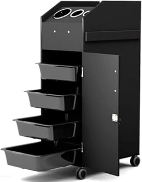 Beauty Salon Trolley Beauty Salon Cart Salon Trolley Hair Salon Cart Barber Shop Dyeing And Ironing Tool Cart With Lock Beauty Salon Storage Rack Salon Trolley Cart Hairdresser Cart Rolling CartBlack