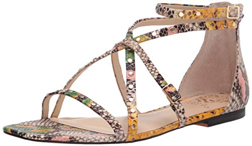 Vince Camuto Women's Footwear Women's Seseti Strappy Sandal, Natural Multi, 7.5 #TOP3