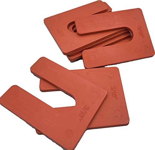 Image of 3 /16 x 3 x 4 Plastic U-Shims - Orange - 25 /Pack