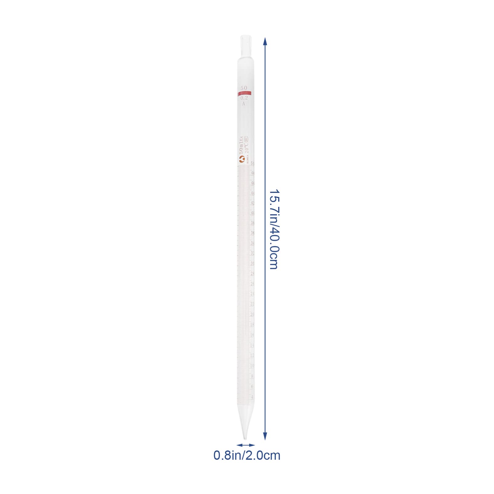 iplusmile Pipette en verre graduée en verre borosilicate pour pipette en verre borosilicate 50 ml