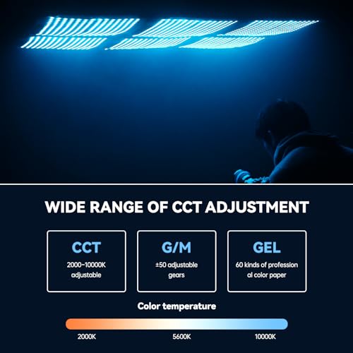 GVM 200W Flexible Led Panel Light Mat with Bluetooth Control, RGB Video Light with Softbox, 2000K-10000K Foldable Photography Light, 16 Kinds Lighting Scene, 1400pcs Led Beads, 23.62 * 23.62 inch by GVM Great Video Maker - Image 3
