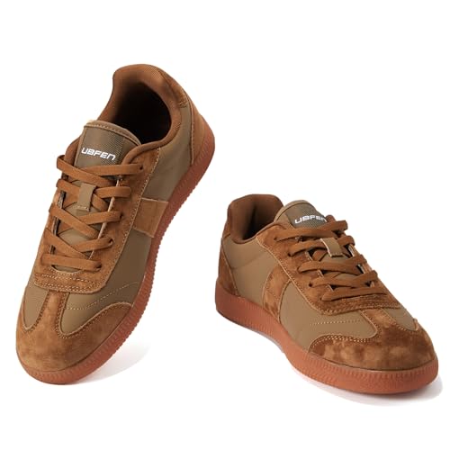 Ubfen Womens Fashion Sneakers Classic Retro Trainers Skate Shoes Casual Comfort Walking Footwear Brown Color Size Us 7 thumb #1