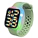 Produktbild Herren Damen Unisex LED blinkende elektronische Uhr wasserdicht quadratischer digitaler Touchscreen Paar Student Kinder Modeuhr (Matchagrün)