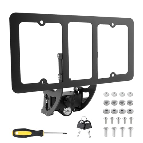 Front License Plate Holder Compatible with 2017-2023 Tesla Model 3 2020-2024 Tesla Model Y No Drill Front License Plate Anti-Theft Design Direct Installation