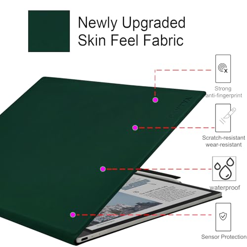 GOVTVA Magnetic Stand Case for Onyx Boox Tab X C 13.3 Color/Boox Note Max 13.3 (2025/2024 Released) Ultra-Thin Lightweight Leather Cover with Magnetic Pen Buckle, Auto Sleep/Wake (Blackish Green) by GOVTVA - Used condition - Image 3