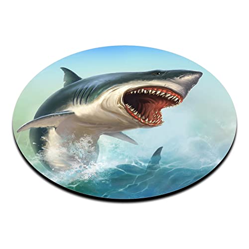 ice rabbit Mouse Pad White Shark Design Non-Slip Mouse Mat Round Rubber Mousepad for Home Office Desk Laptop Computer Mouse Pads — view 2