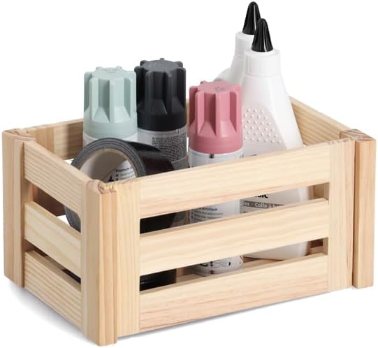 Zeller Storage Box Afford 30x20x15cm of Pinewood, Brown