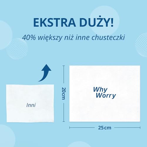 WhyWorry Wilgotny Papier Toaletowy Spłukiwalny, 20x25cm Bardzo Duże Nawilżany Papier Toaletowy z rumiankiem, Chusteczki Nawilżanej Dorosłych, Biodegradowalny, Bez Plastiku, Morze, 144 Sztuk