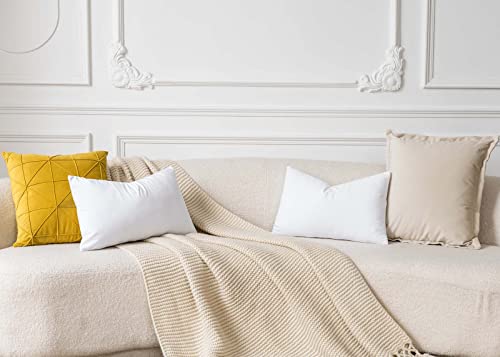 Image of JUSPURBET 22x22 Decorative Velvet Throw Pillow Covers Cases Set of 2,White | Modern Soft Cushion Covers with Hidden Zipper for Couch Sofa Bed Living Room Bedroom Home Decor