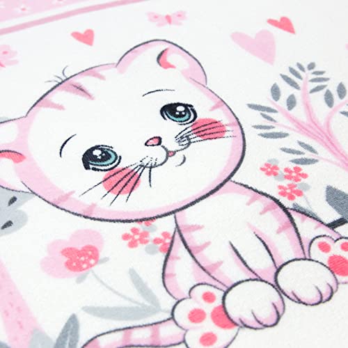Image of Softerry Baby and Toddler Hooded Towel 28in x 35in - 100% Soft Cotton - Ultra Absorbent Terry and Velour for Bath or Beach (Little Kitty, One Towel)