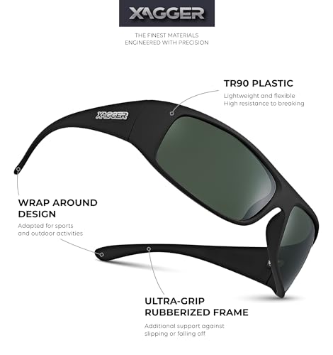 Image of Sports Polarized Sunglasses for Men Wrap Around TR90 Frame Sun Glasses