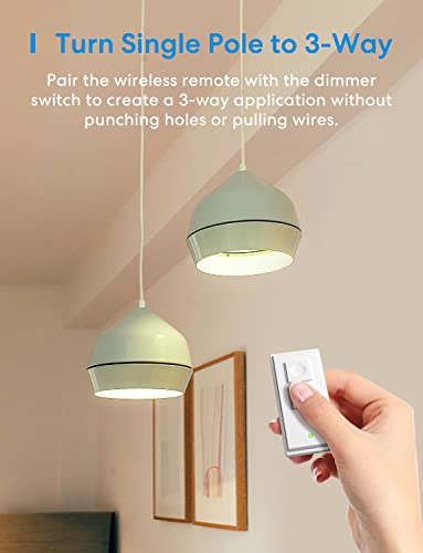 Meross Smart Wifi Dimmer Switch And Remote Kit, Single Pole, Neutral Wire Required, Work With Apple Homekit, Alexa, Google Home And Smartthings, 2.4Ghz Wifi, Remote And Voice Control, No Hub Required #TOP5