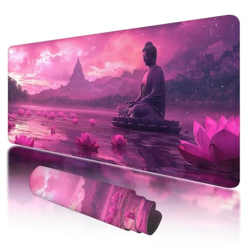 Grand tapis de souris de jeu XXL rose pour protéger le bureau et stabiliser le clavier