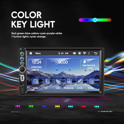 Radio para Carro Doble Din 7 Pulgadas con Bluetooth miniatura 7