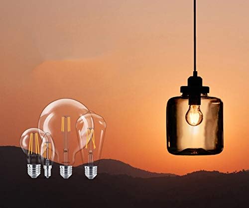 SD LUX E27 Globe Light Bulbs Globe LED Bulbs Vintage Filament Bulbs G95 Globe Bulbs No Flicker Edison Bulbs Screw LED Bulbs 8W 810LM Warm White 2700K 2 Packs [Energy Class A+]