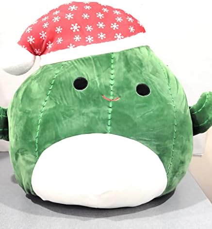 Rare Squishmallows Official Kellytoy Plush 20" Squishmallow Christmas Winter Holiday Plush | STU The Cactus in Santa Hat – Ultrasoft Stuffed Animal Toy Soft Squishy Plush Toy