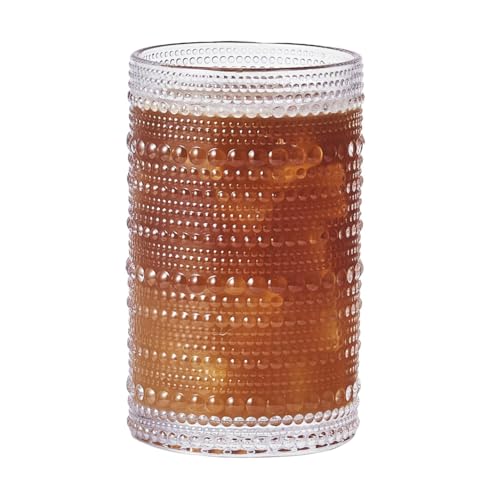 Eden & Willow Set of 6 Bright Beads Highball Drinking Glasses, Tumblers for Cocktails, Hot and Cold Drinks (Tall: 410ml) - Image 5