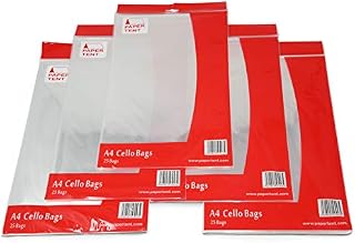 Papertent A4 Cello Bags, 40 Micron, Qty 125 (5 PACKS x 25)