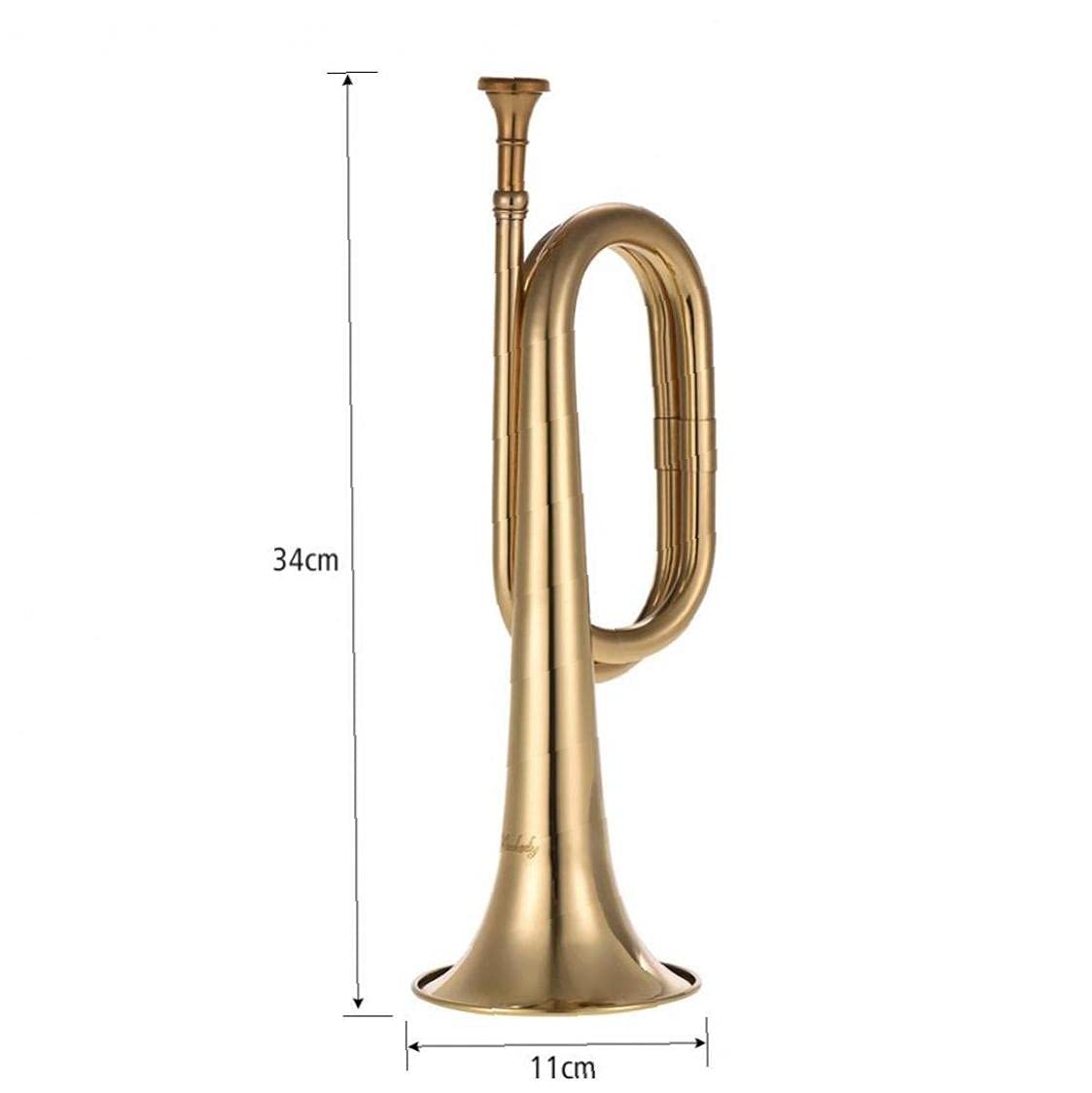 Bugle Call Trompeta De Caballería Cuerno Instrumento De Metal con Boquilla para La Escuela Banda B Flat