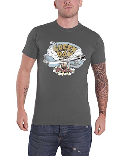 Green Day Dookie Distressed Vintage Band Logo Homme nouveau Gris T Shirt