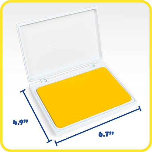 Ready 2 Learn Jumbo Washable Stamp Pad - Yellow - 6.2"L X 4.1"W - Non-Toxic - Fade Resistant - Ideal Size For Baby Handprints And Footprints #TOP3