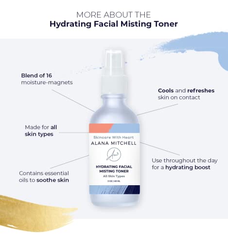 Facial Toner Mist Face Spray - Hydrating, Soothing, Anti Aging - Dry, Dehydrated, Combination, Sensitive Skin - All Skin Types - Lavender Rose Oil, Copper Complex, Panthenol #TOP3