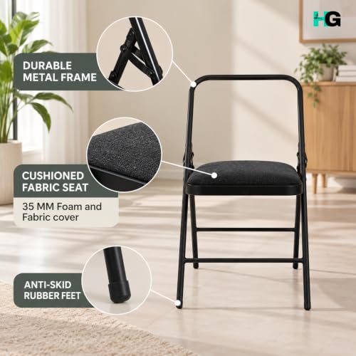 Image of Foldable Yoga Chair with Heavy Duty Padded Cushion Seat for Iyengar Yoga, Meditation, Stretching, Exercise and Daily Fitness Practice, Black