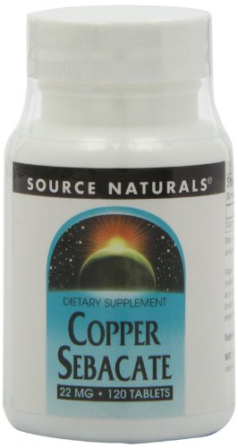 Source Naturals, Sebacato de cobre - 22mg x120tabs