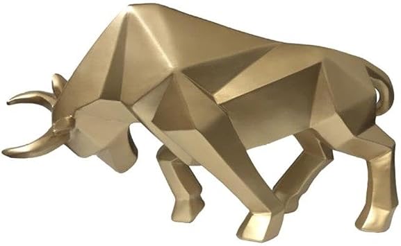 SUME Decorative Modern Large Size Cubic Bull Figurine Sculpture Home Office Decor Home Accessories Gold